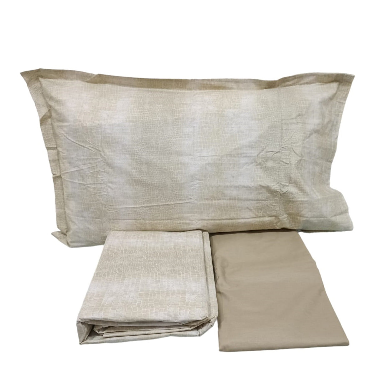 Completo lenzuola singolo Snake in percalle di cotone 100% con balza a giorno da 40 cm e federa maxi 52x82
