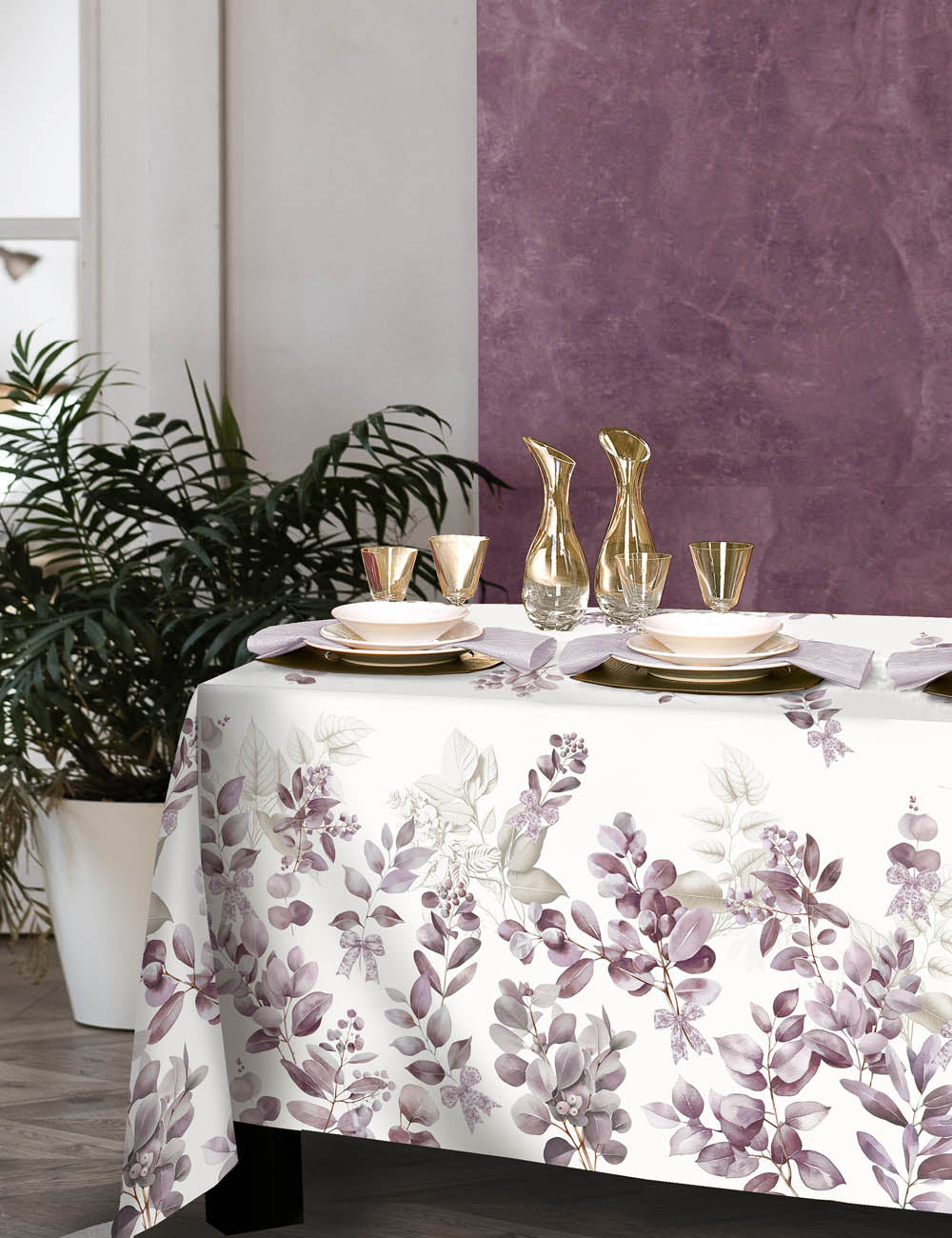 Tovaglia Tavola x12 Tessitura Randi Laurel – 100% Cotone Panama – Stampa Digitale – 150x270 cm