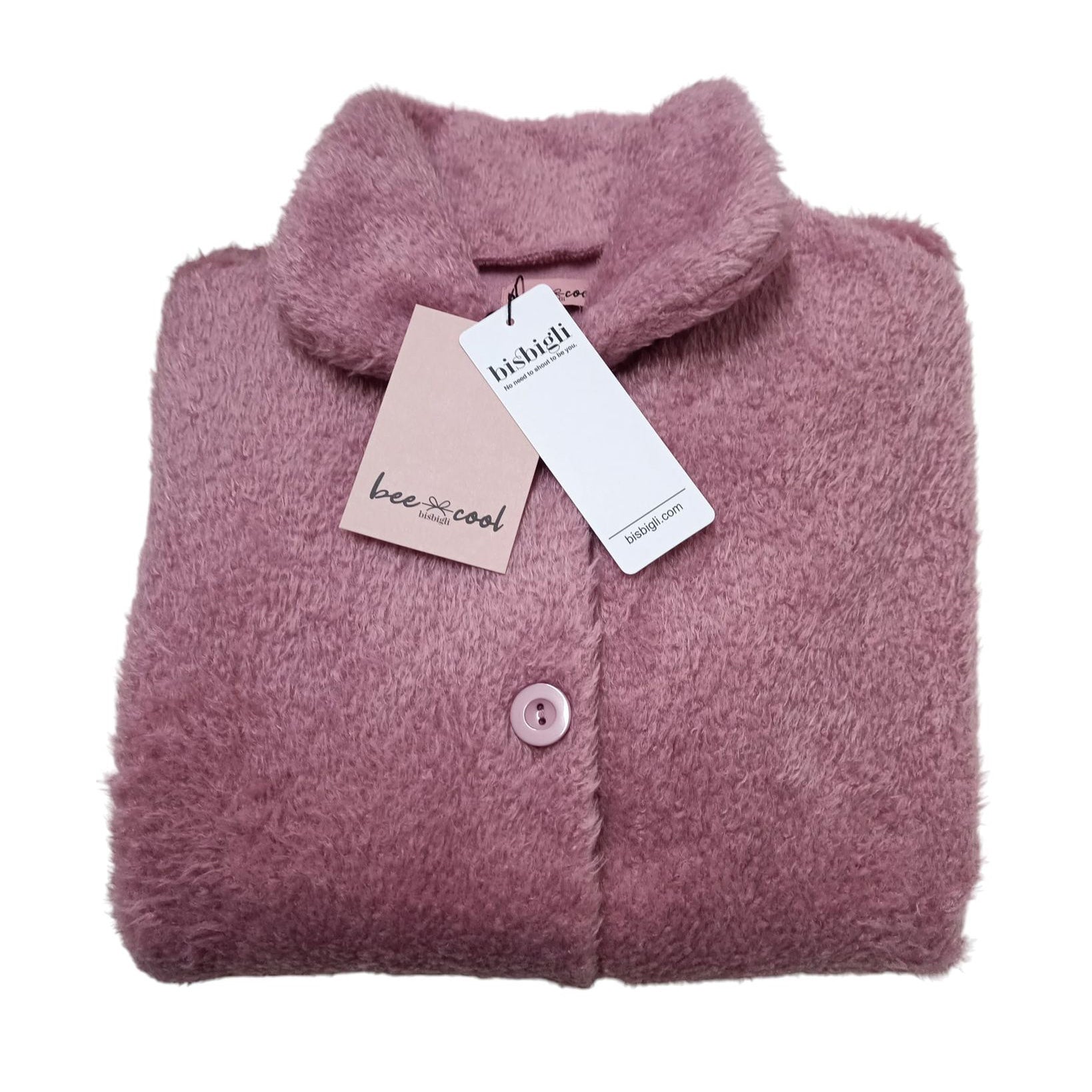 Giacca da camera donna Bisbigli BO388606, collo con bottoni, tessuto Coral 100% poliestere, taglia 42, Made in Italy