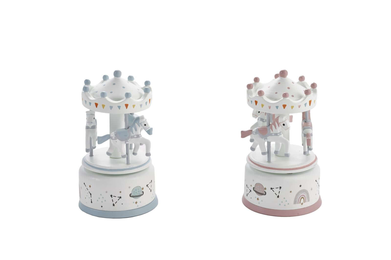 Giostra Carillon Piccola GS4/G per bambina, bomboniera elegante h 14 cm con scatola, melodia musicale e opzioni di personalizzazione