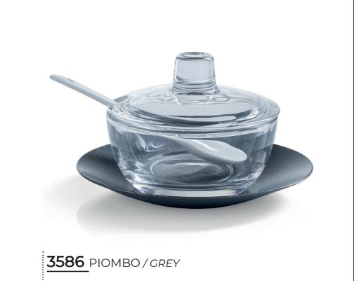 Formaggera Evviva 3586 – Con Cucchiaio e Vassoio in Colore Piombo