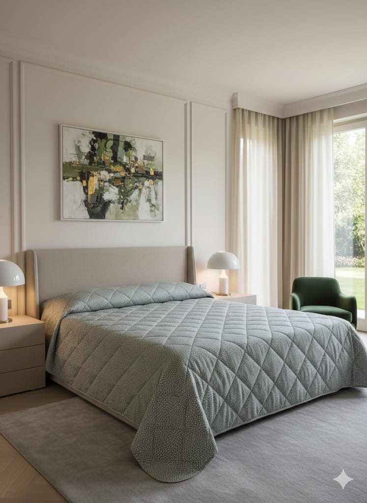 Trapuntino matrimoniale Borbonese Oplà Matrimoniale Raso di Cotone