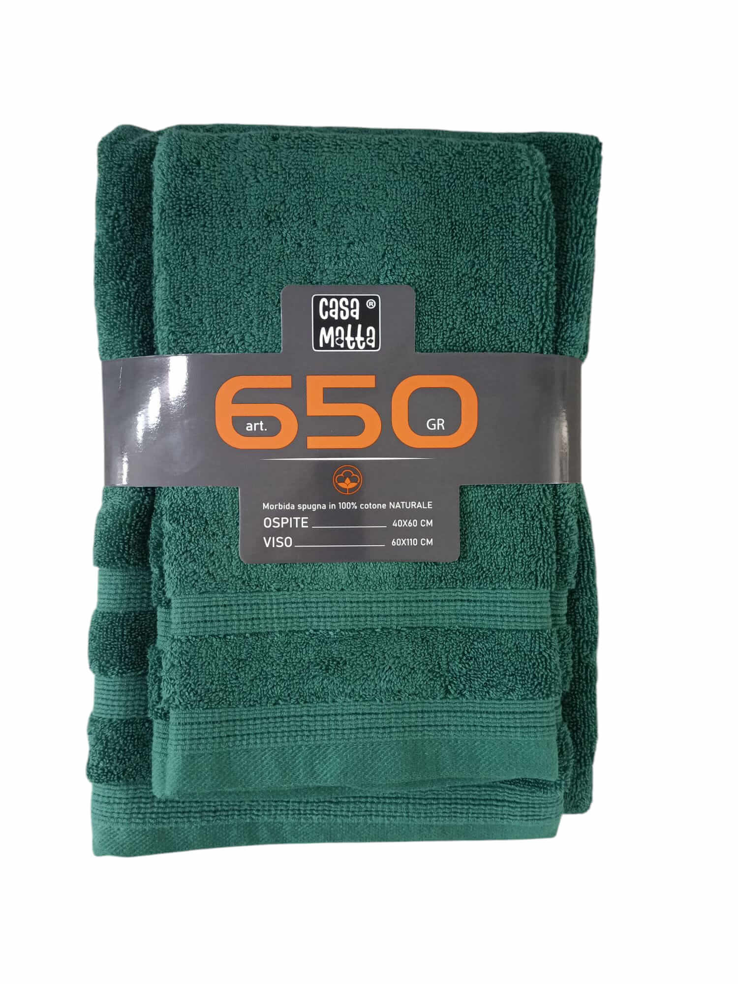 Set Asciugamani 1+1 Casa Matta 650GR Spugna di Cotone