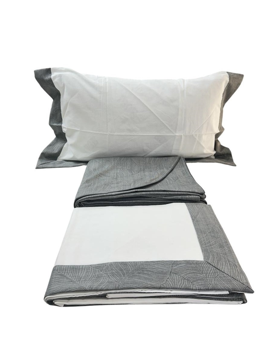 Copriletto + Lenzuolo Matrimoniale Alexander Tuscany Home Foglie – Jacquard 260x260 cm
