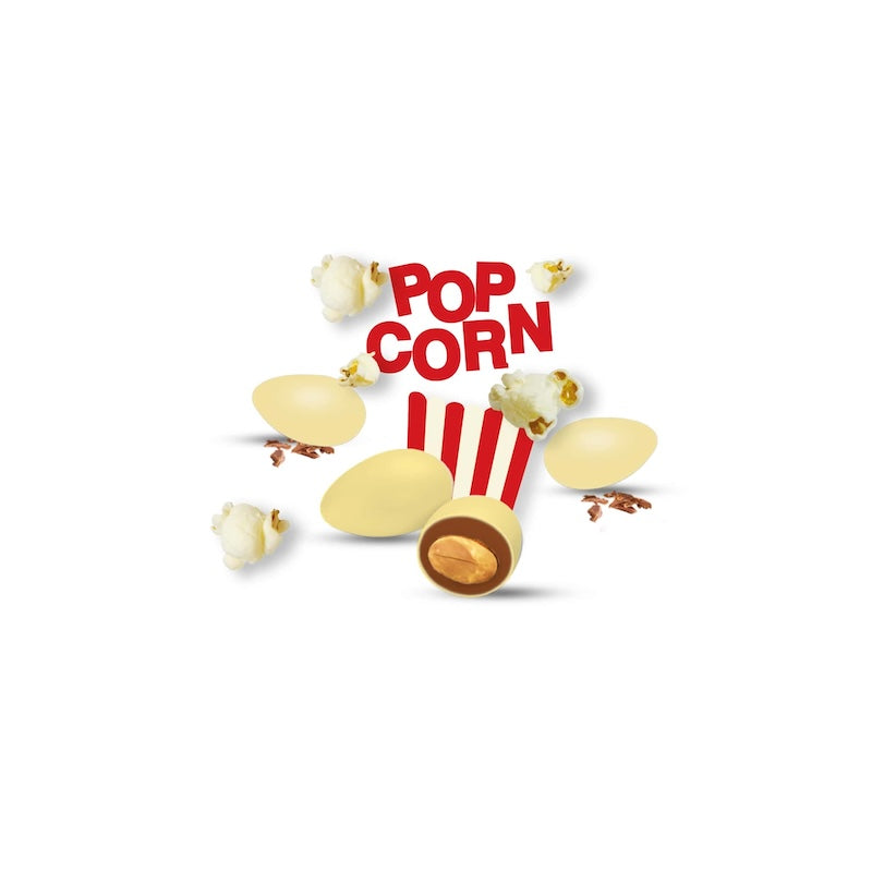 Confetti Papa dragee giallo al gusto pop corn con mandorla tostata e cioccolato al latte, confezione da 500G.