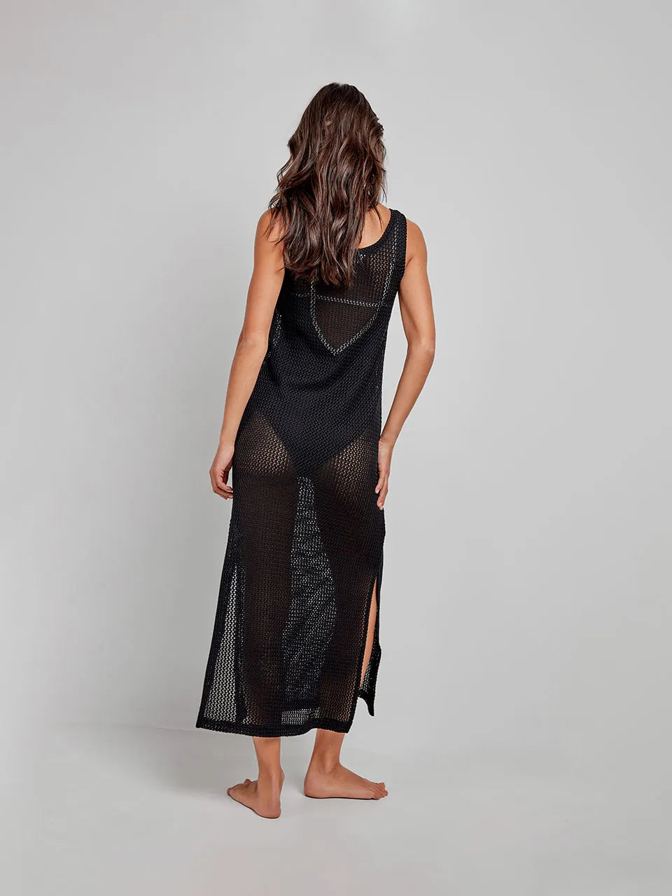 Abito lungo Gisela 2/40025U taglia M, tessuto crochet traforato, stile estivo boho chic, perfetto come copricostume o abito midi.
