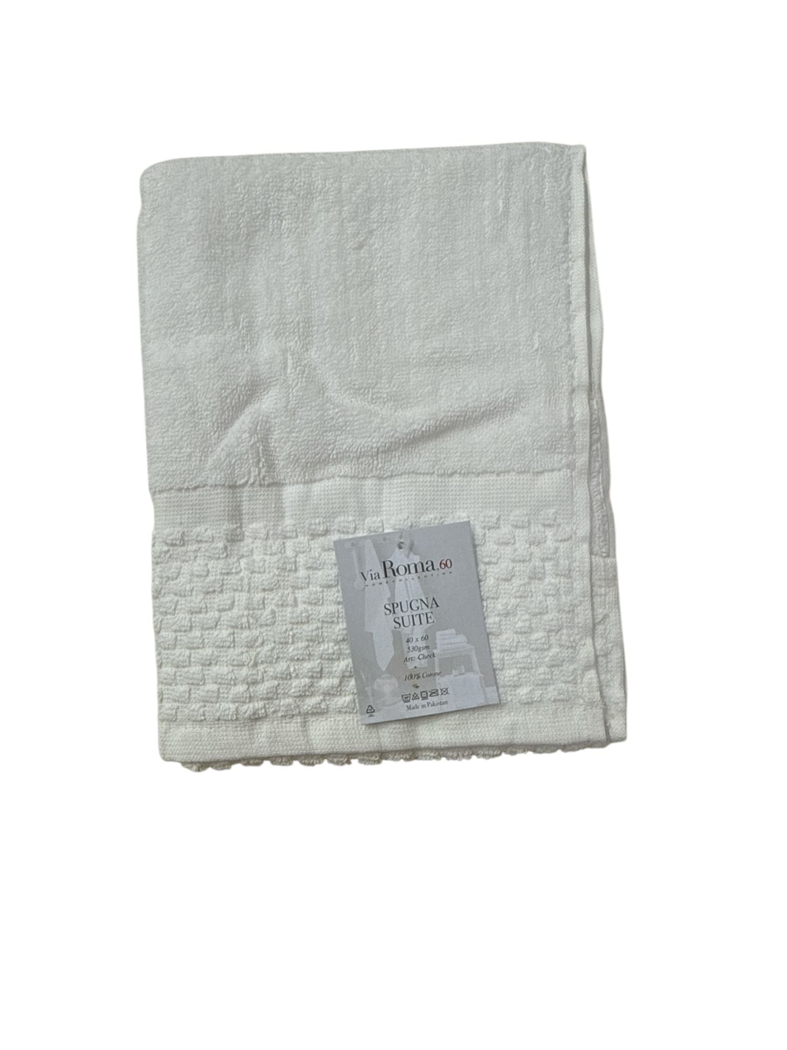 Asciugamano Ospite Via Roma 60 Check in Spugna di Puro Cotone 420 gr/mq – Made in Italy