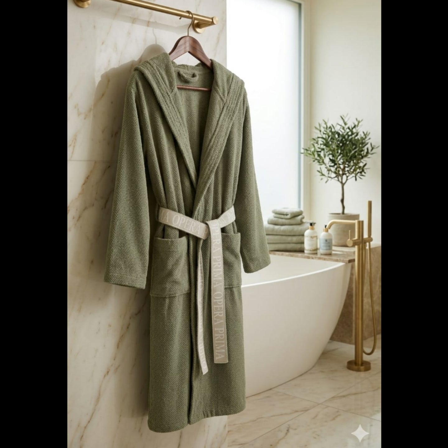 Accappatoio con Cappuccio Polo Logo Opera Prima