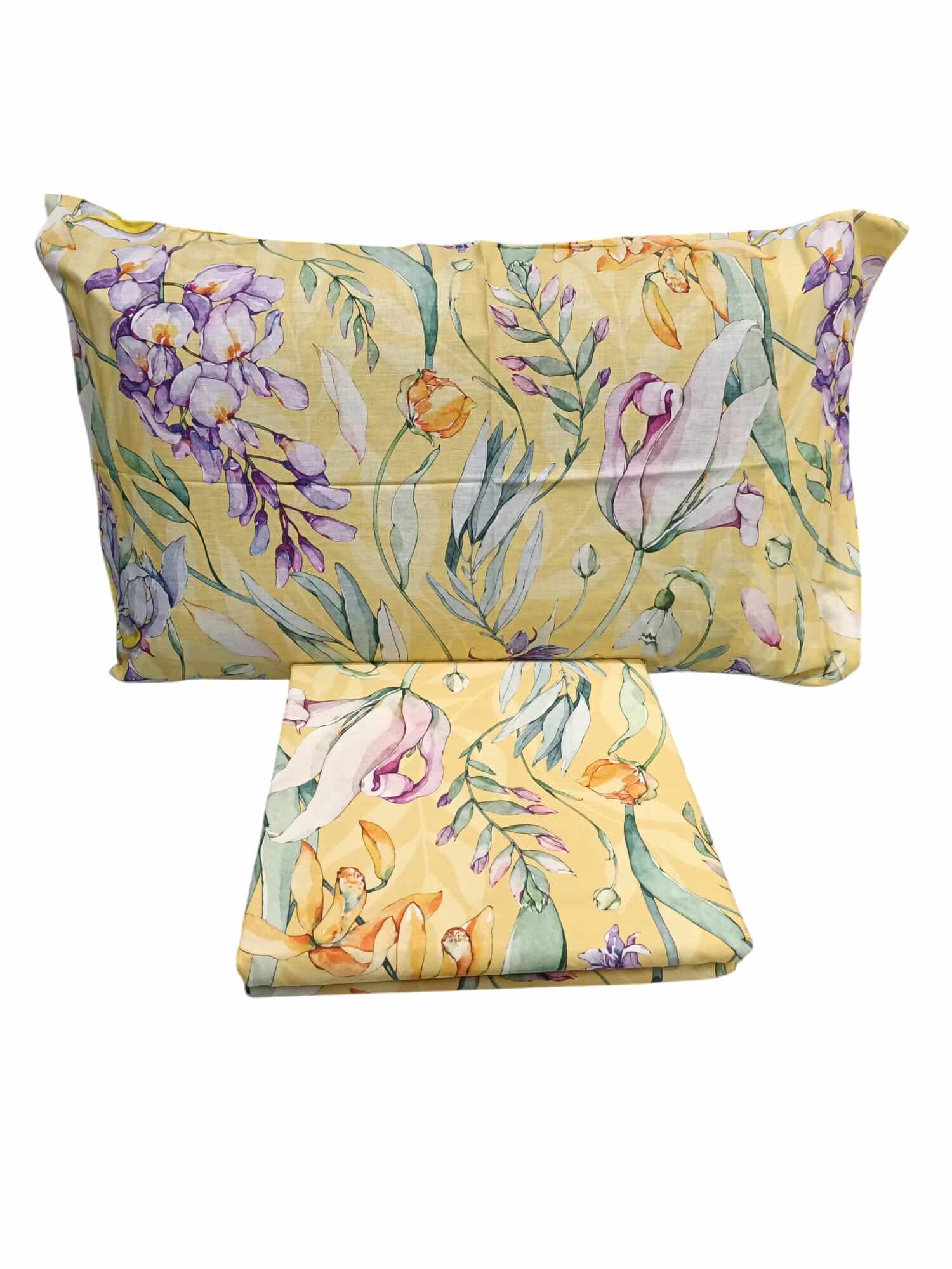 Parure copripiumino La Dolce Casa Natura Dig, 100% cotone, stampa digitale, copripiumino 250x200 cm e 2 federe 52x82 cm, design italiano.