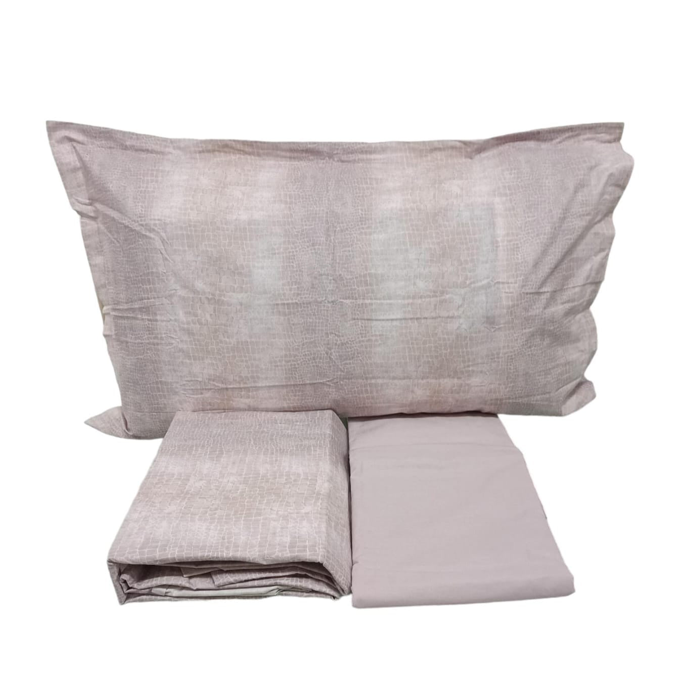 Completo lenzuola singolo Snake in percalle di cotone 100% con balza a giorno da 40 cm e federa maxi 52x82