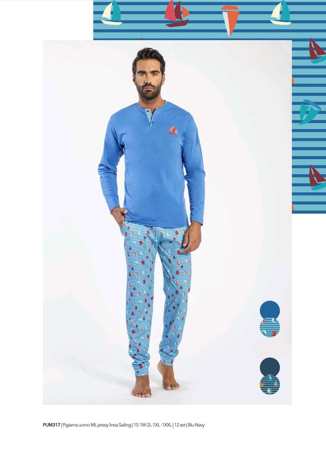 Pigiama Autunno/Inverno Uomo Milk And Honey Linea Saling S Jersey