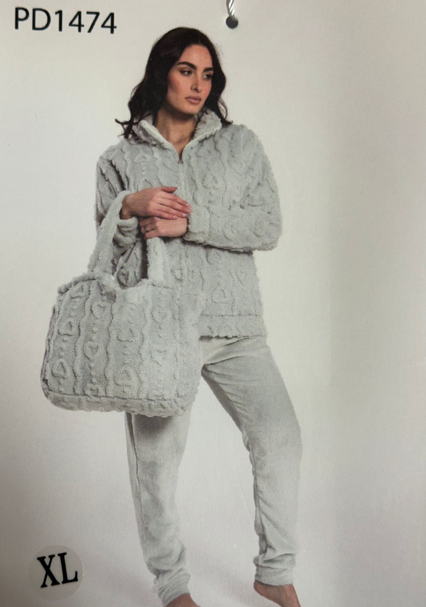 Pigiama Donna Papalina PD1476 Sherpa con Borsa – Made in Italy