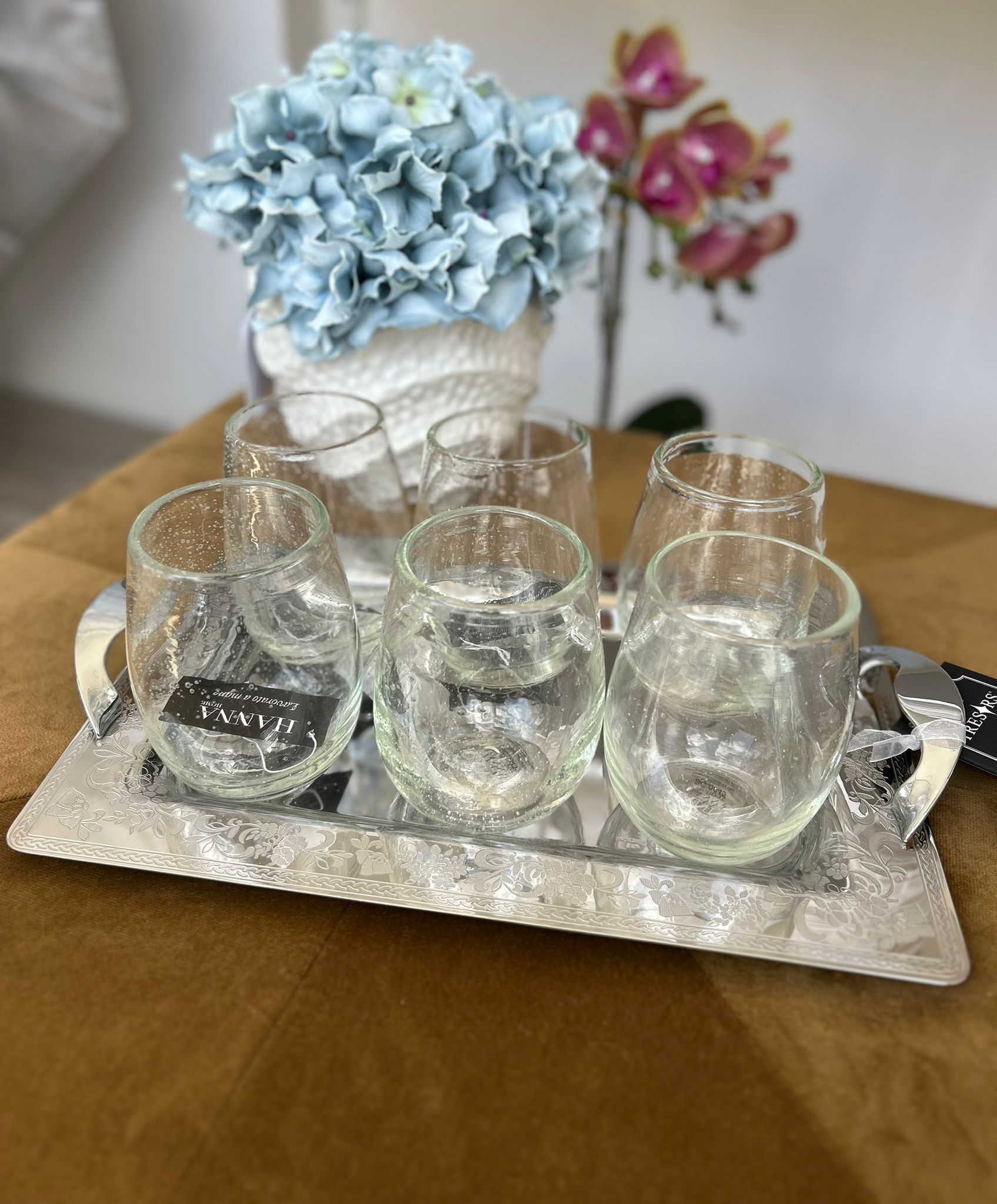 Set 6 Bicchieri Acqua Hanna Home in Vetro