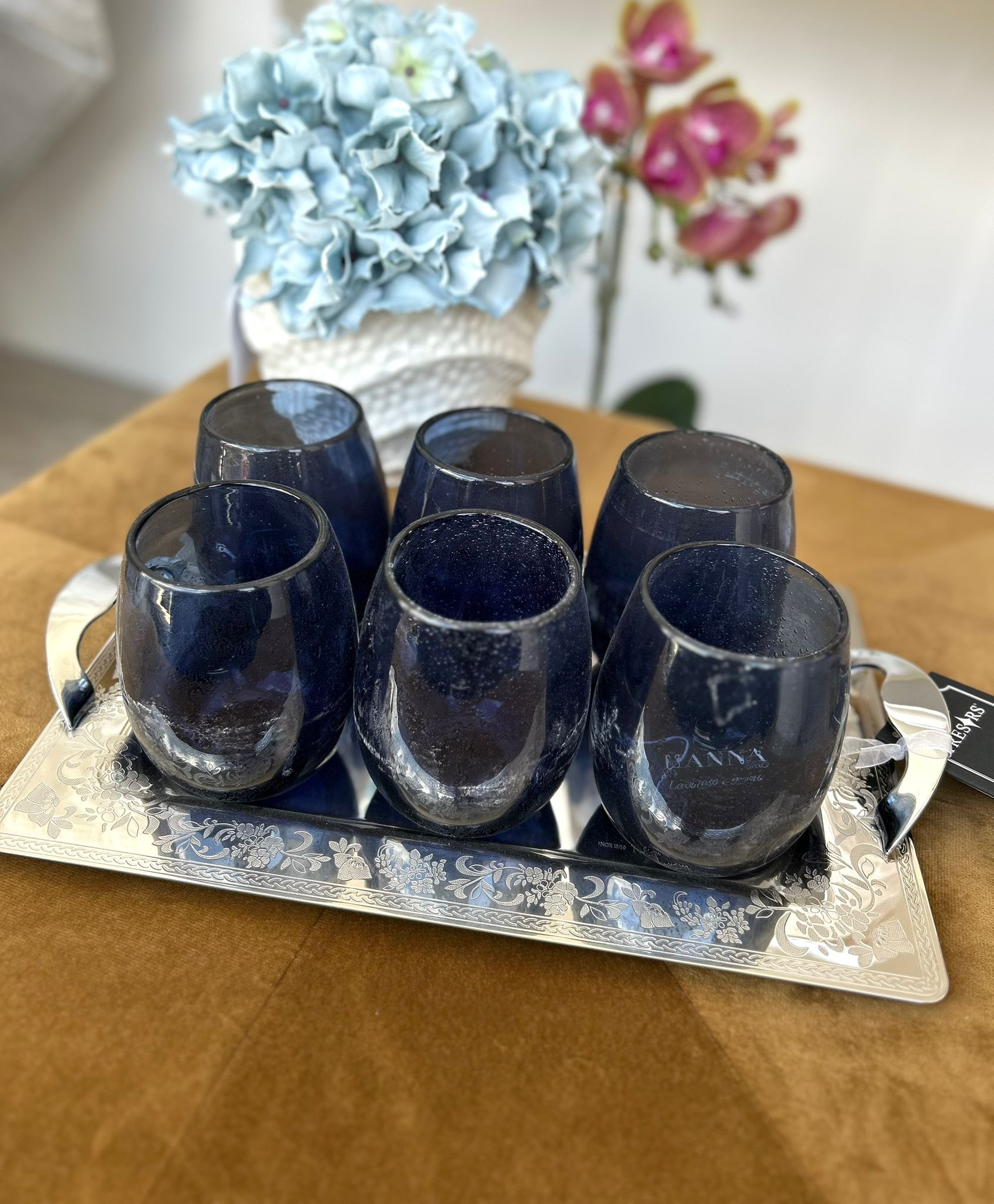 Set 6 Bicchieri Acqua Hanna Home in Vetro