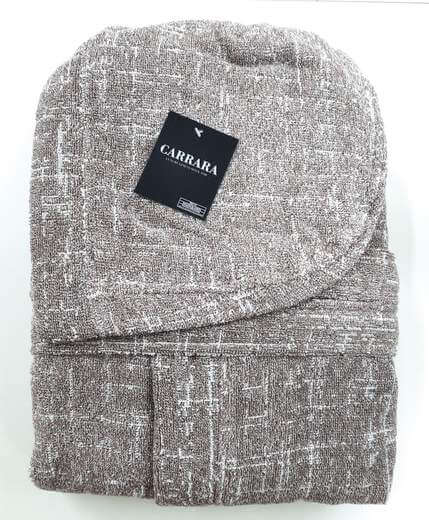 Accappatoio con cappuccio Mirabello Carrara Collezione Charme, in spugna di cotone 410 gr/mq, stile moderno, Made in Italy.