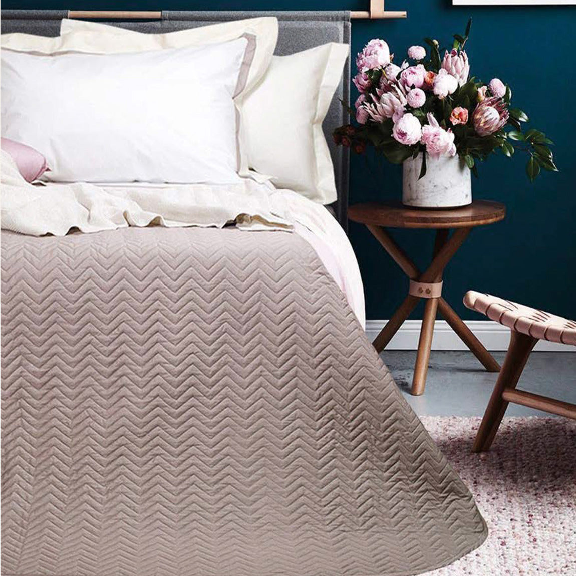 Copriletto trapuntato Maestri Cotonieri Major per letto 1 piazza e mezza, misura 220x270 cm, cotone 100% con imbottitura leggera 100 gr, Made in Italy.