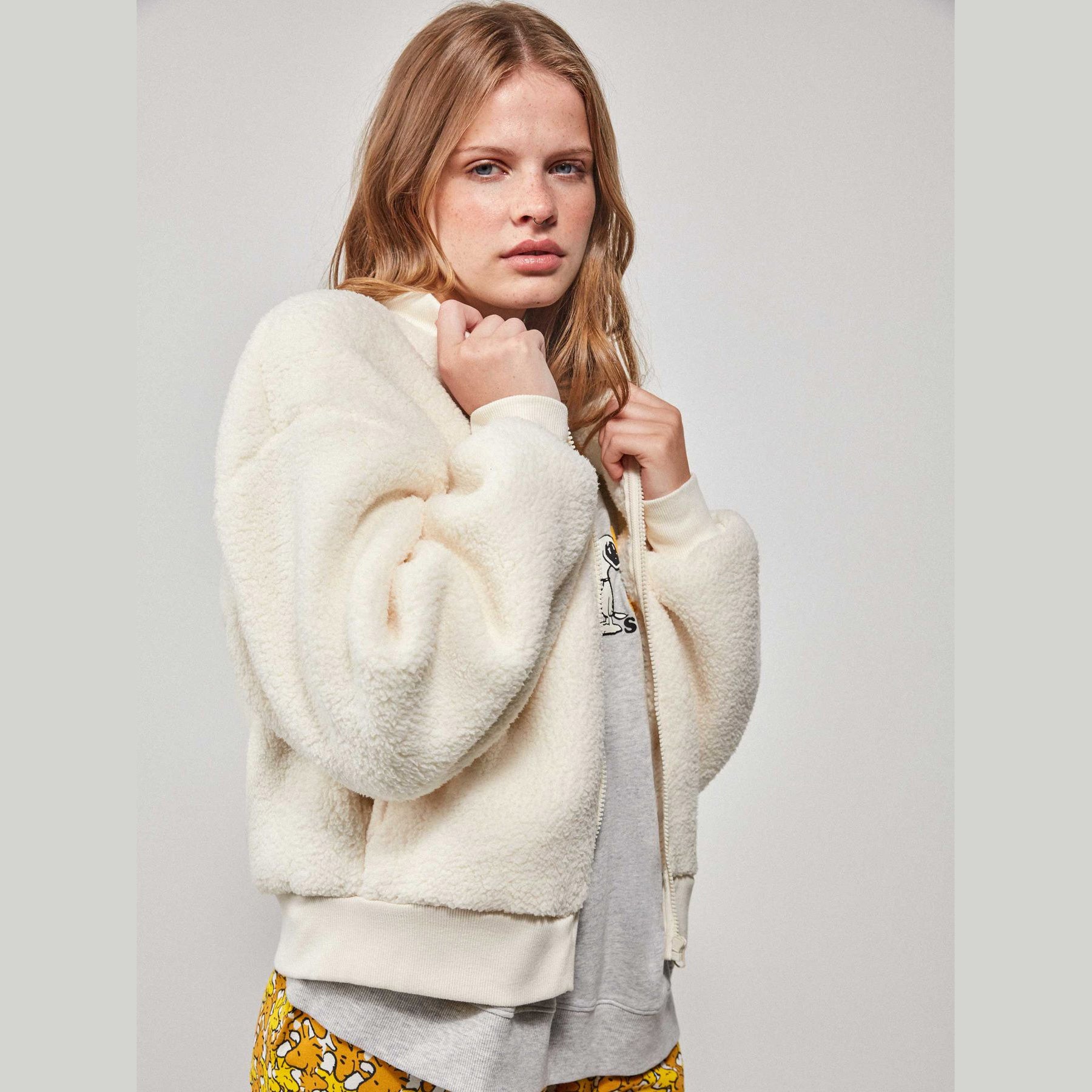 Giacca bomber Gisela 2/20216U da donna in montone sintetico e pile, chiusura zip, tasche laterali, taglia M