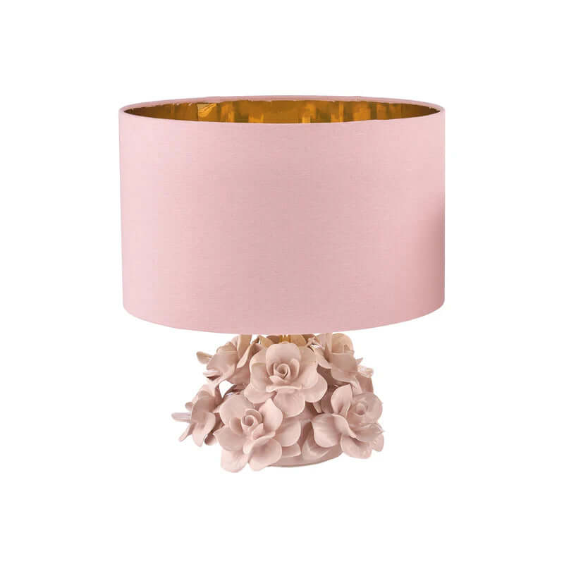 Lume Fiore Grande Rosa Melaverde in ceramica decorata a mano, altezza 40 cm. Bomboniera artigianale o complemento d’arredo elegante, Made in Italy.