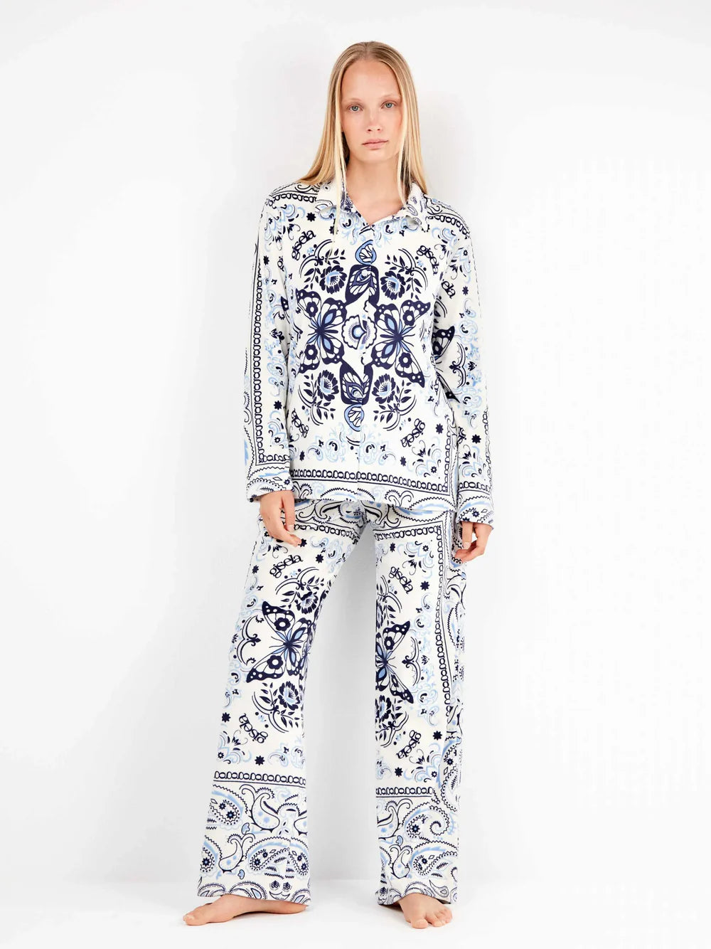 Pigiama Donna Gisela 2/20317S – Set Paisley in Pile Elasticizzato