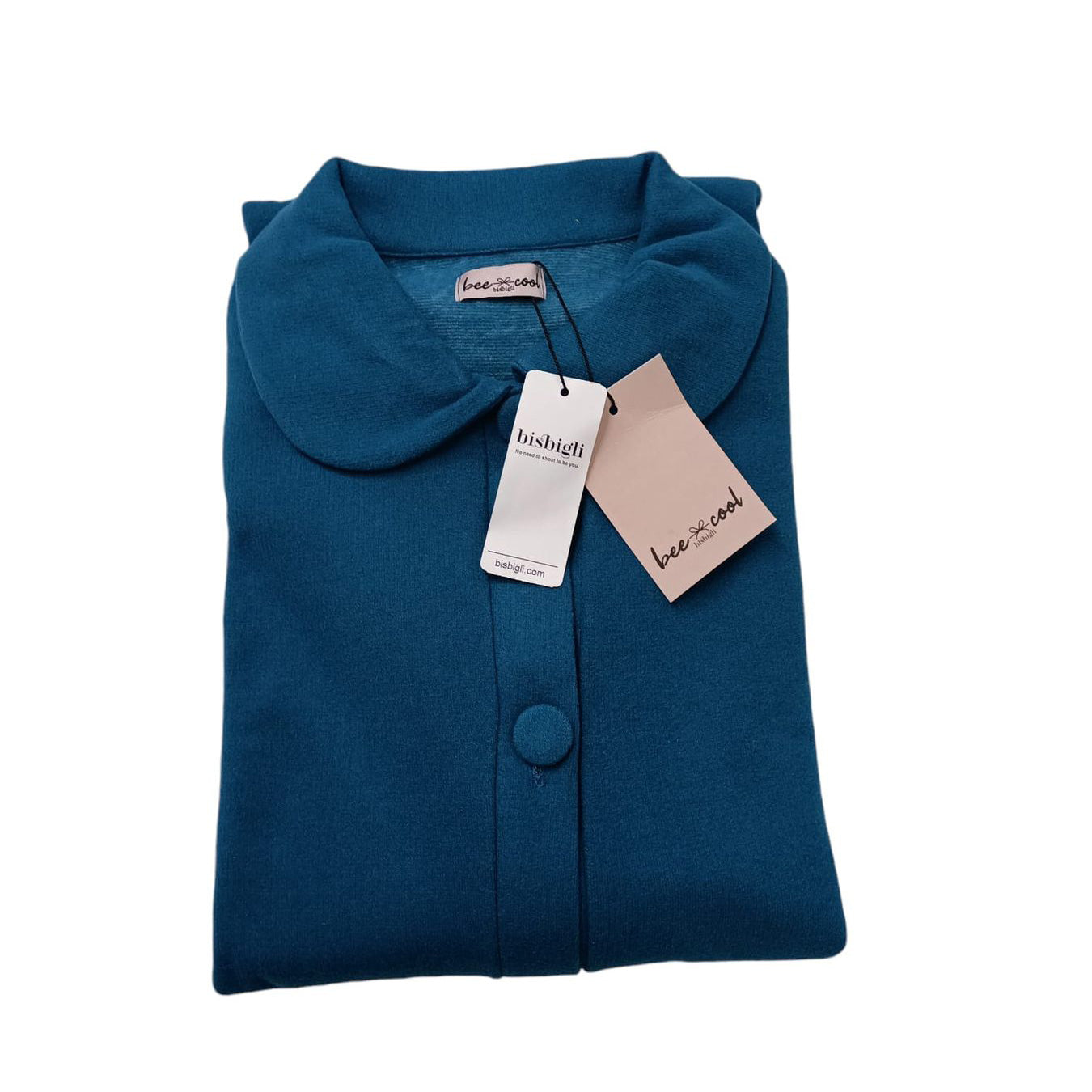 Giacca da camera donna Bisbigli BO377758 in cotone e poliestere, abbottonata, maniche lunghe, taglia 44, Made in Italy