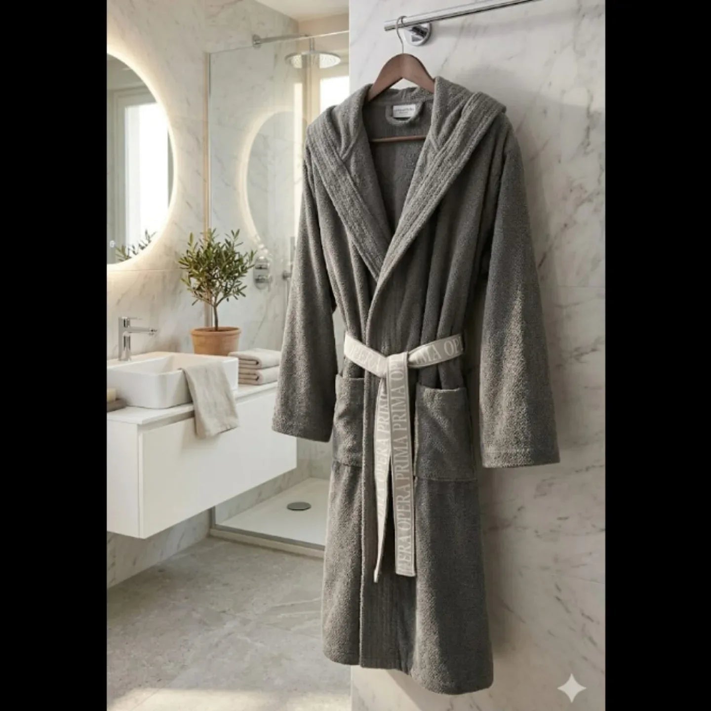 Accappatoio con Cappuccio Polo Logo Opera Prima - The King Luxury