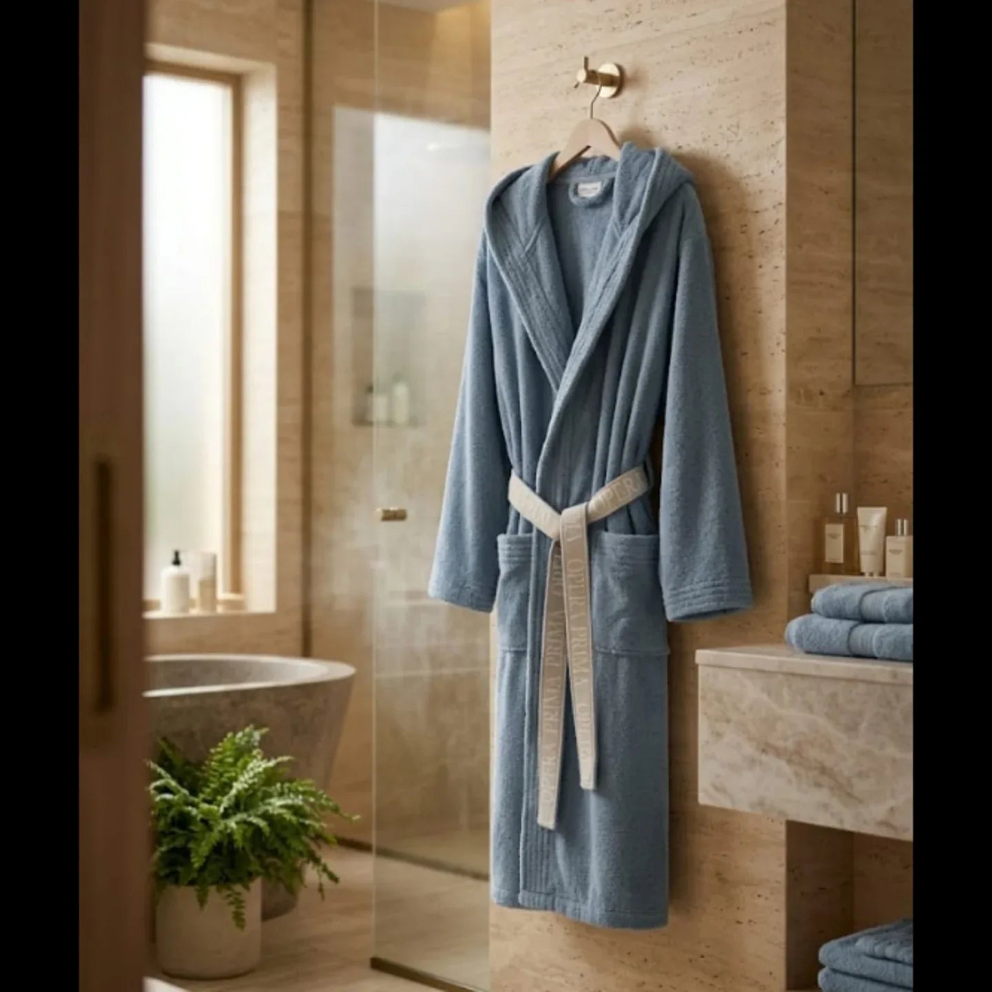 Accappatoio con Cappuccio Polo Logo Opera Prima - The King Luxury