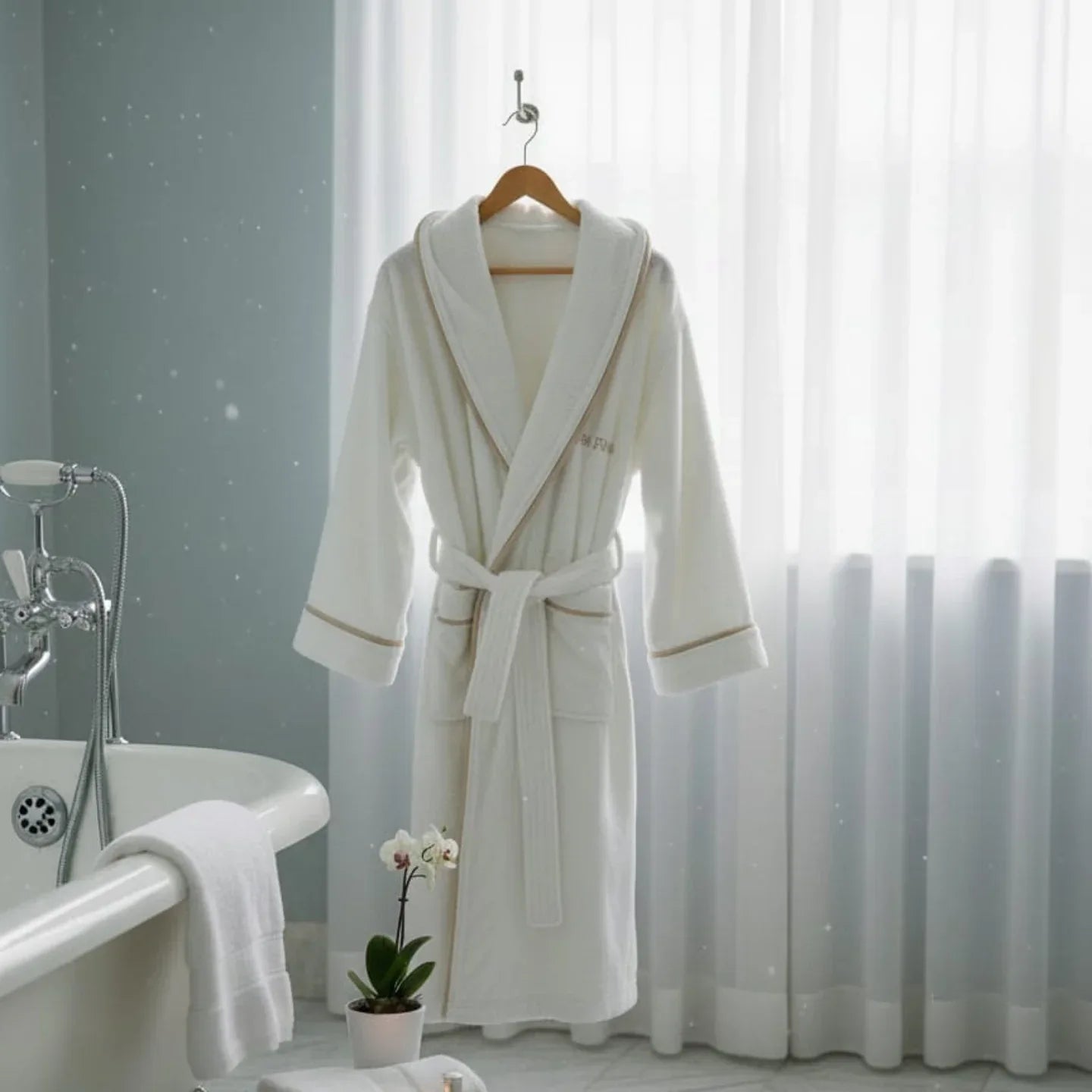 Accappatoio Opera Prima Piping Spugna di Cotone - The King Luxury