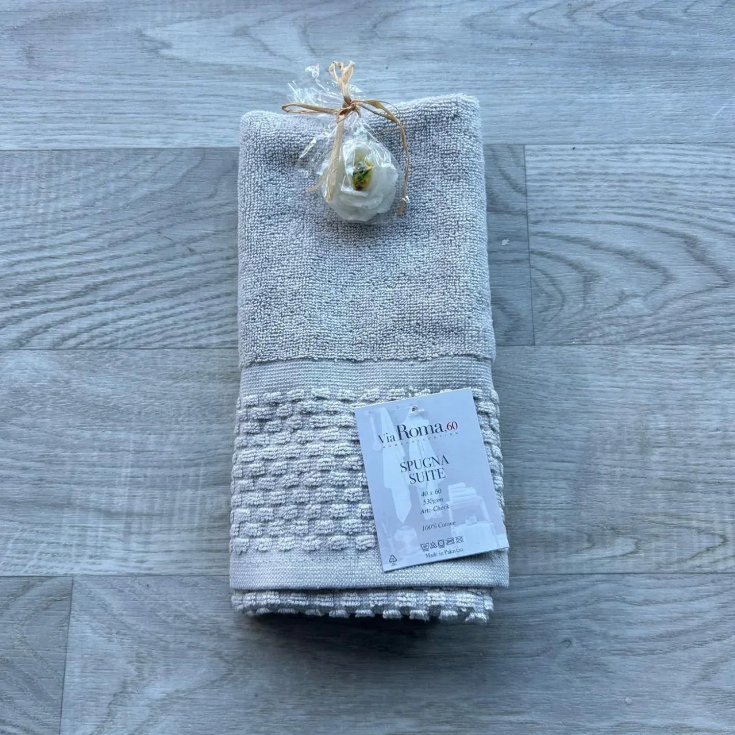 Asciugamano Ospite Via Roma 60 Check in Spugna di Puro Cotone 420 gr/mq – Made in Italy - The King Luxury