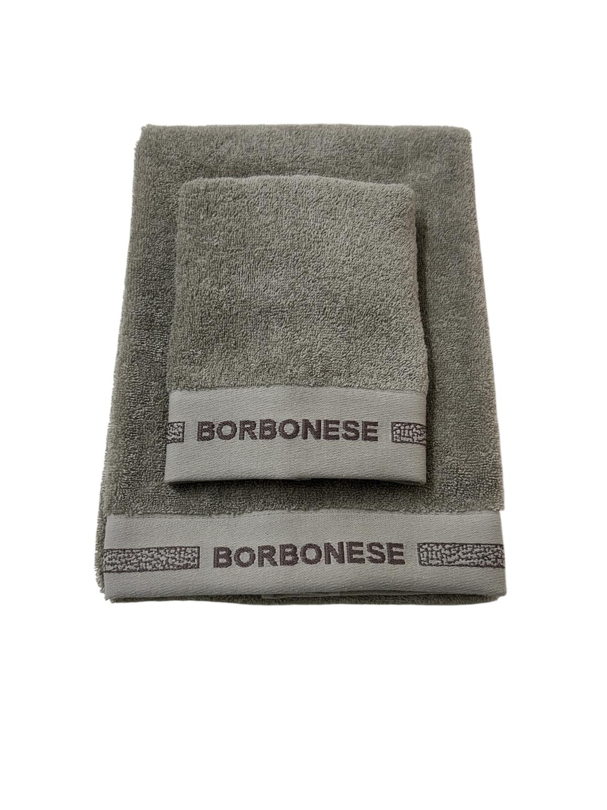 Set Asciugamani 1+1 Lounge OP Borbonese – 100% Spugna di Cotone Made in Italy