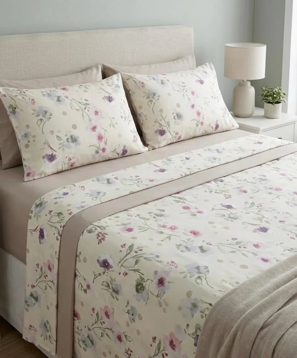 Completo Lenzuola Casa Giulia Arya Matrimoniale Cotone Teknotime - The King Luxury