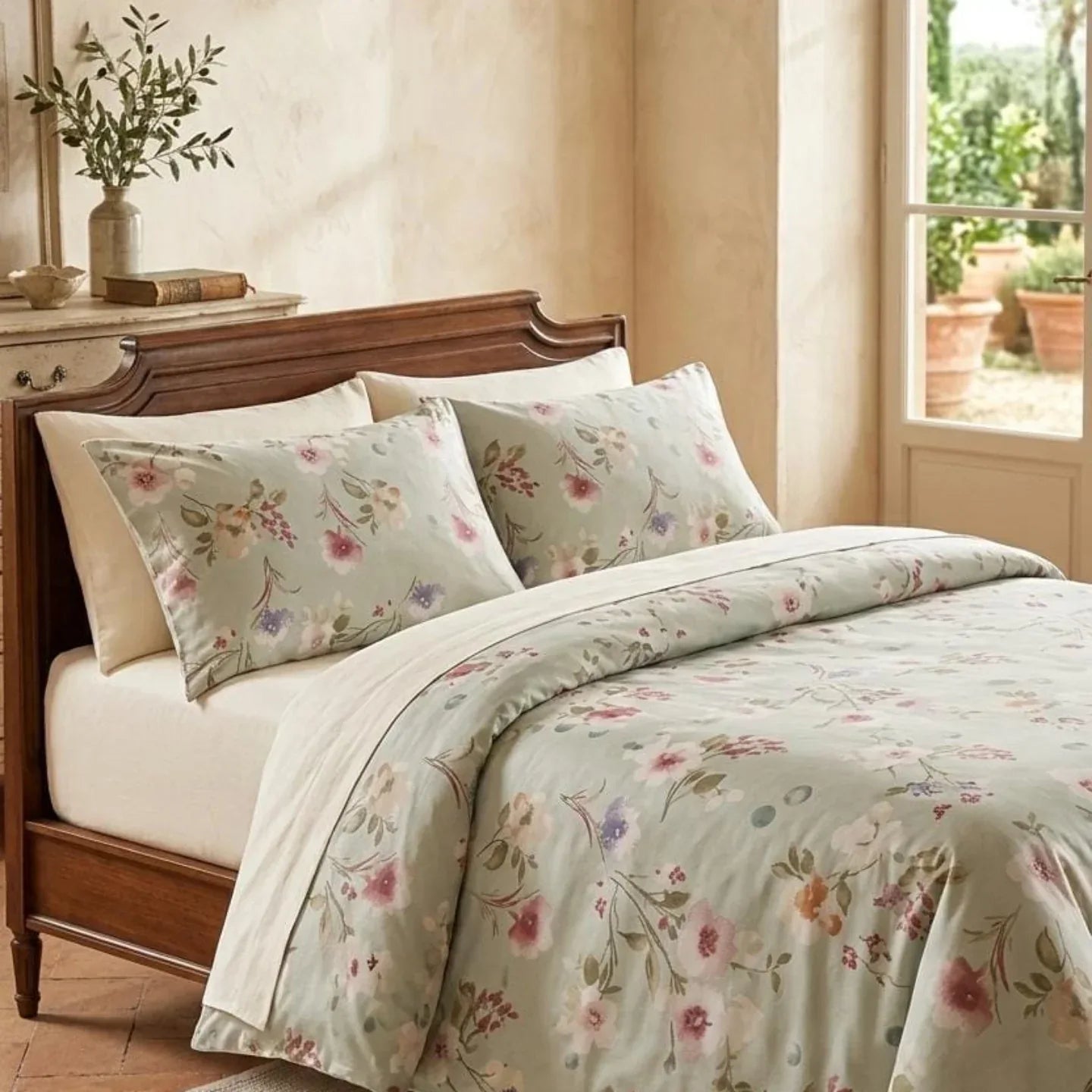 Completo Lenzuola Casa Giulia Arya Matrimoniale Cotone Teknotime - The King Luxury