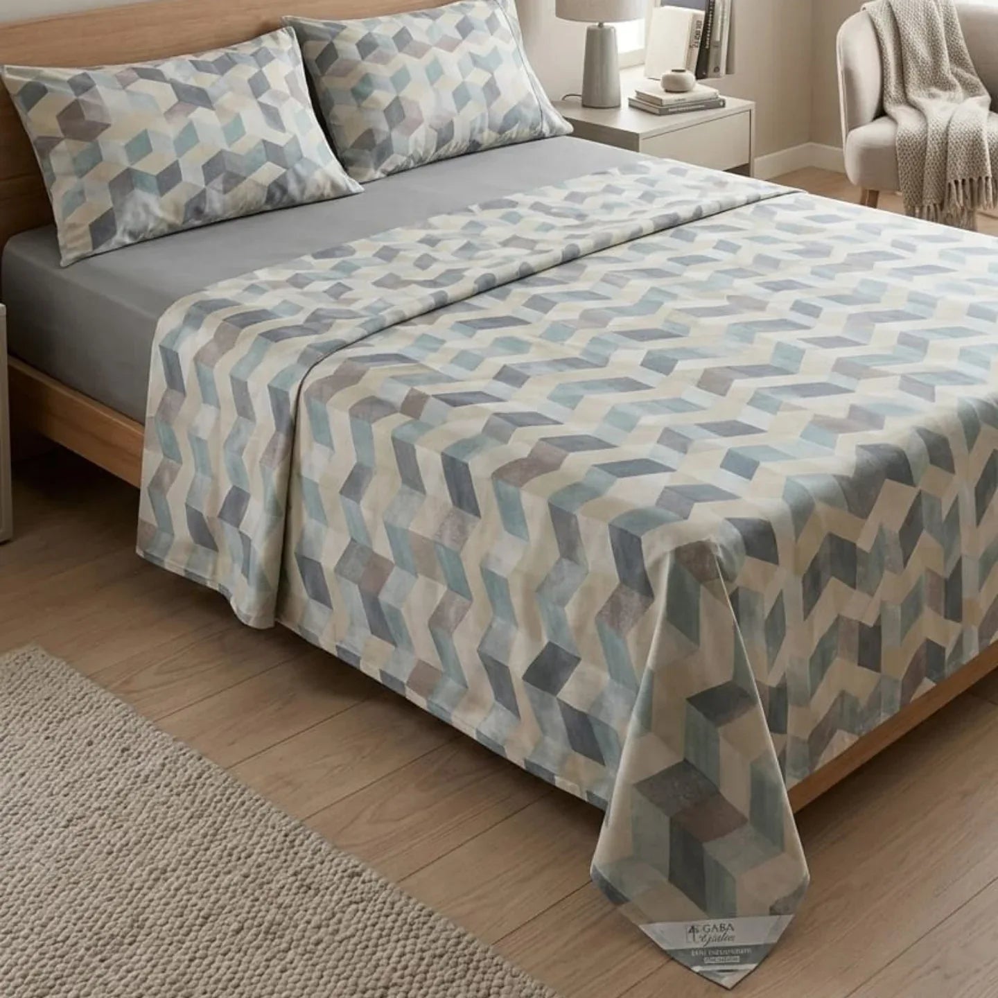 Completo Lenzuola Casa Giulia Cubrik Matrimoniale Cotone Teknotime - The King Luxury