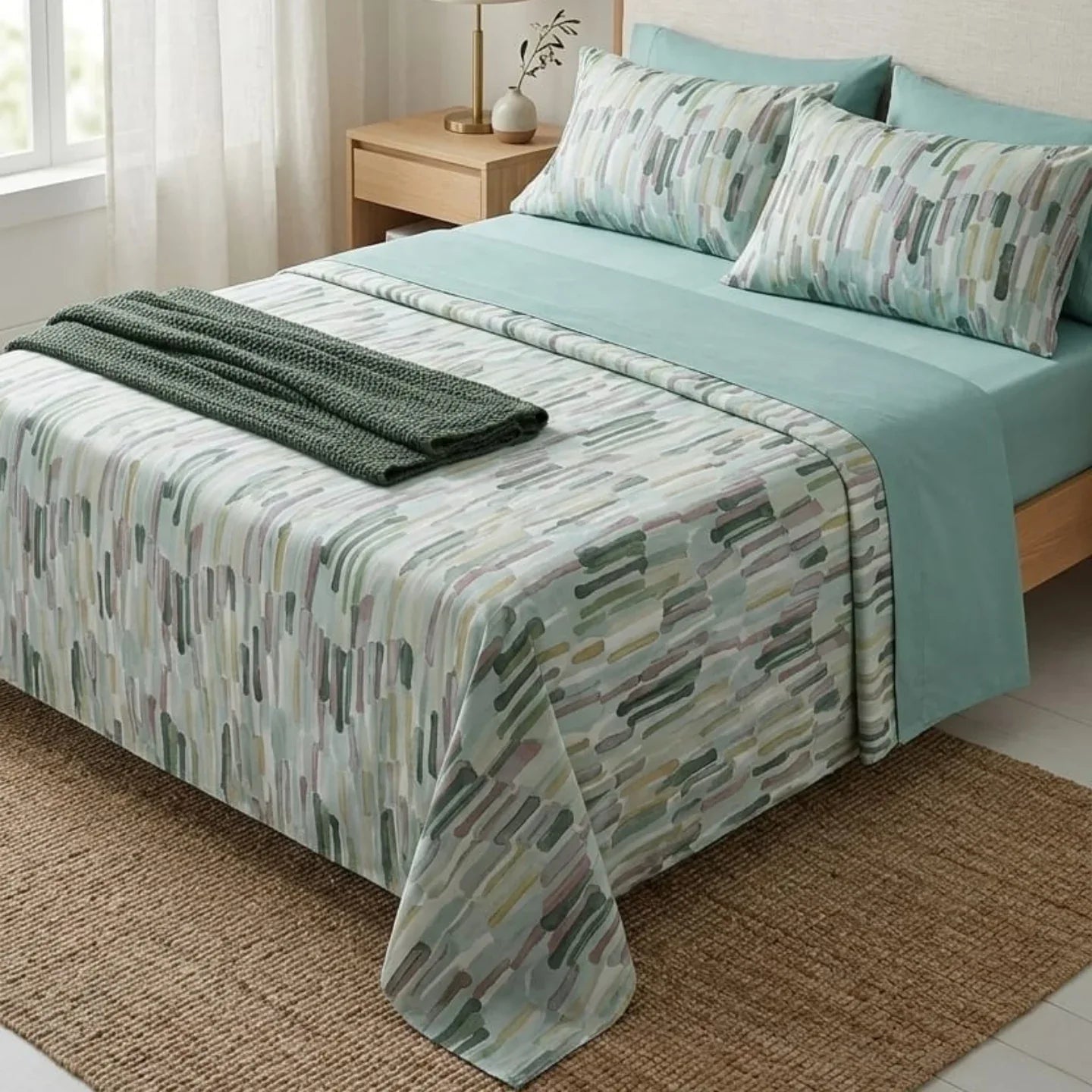 Completo Lenzuola Casa Giulia Indy Matrimoniale Cotone Teknotime - The King Luxury