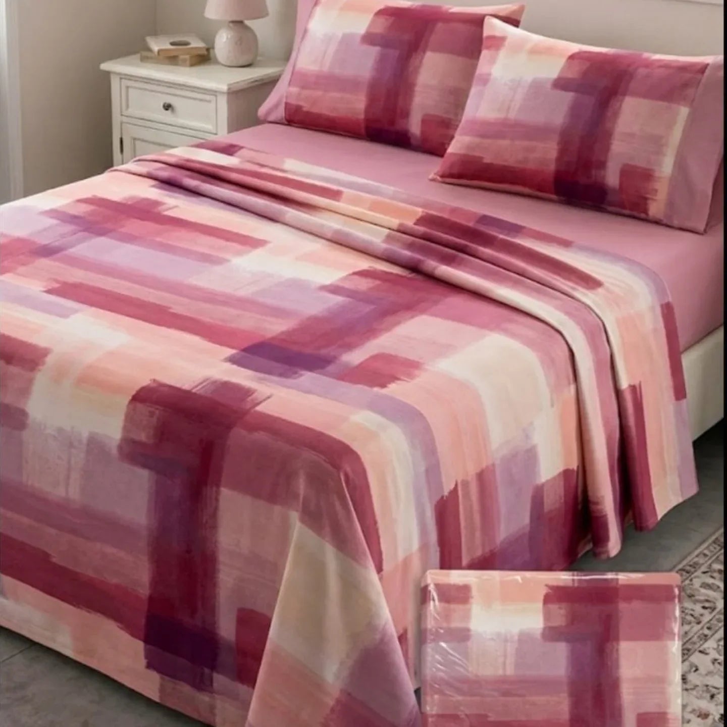 Completo Lenzuola Casa Giulia Nicole Matrimoniale Cotone Teknotime - The King Luxury