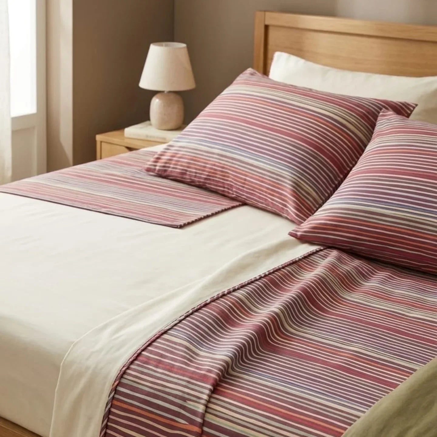 Completo Lenzuola Casa Giulia Rimborso Matrimoniale Cotone Teknotime - The King Luxury