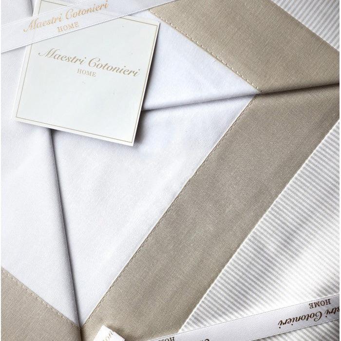 Completo Lenzuola Maestri Cotonieri Toscana geometria Matrimoniale Cotone - The King Luxury