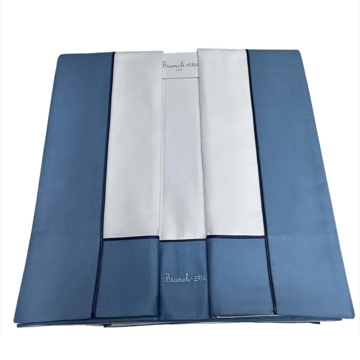 Completo Lenzuola Matrimoniale Eria Bordi Cotone con Ricamo - The King Luxury