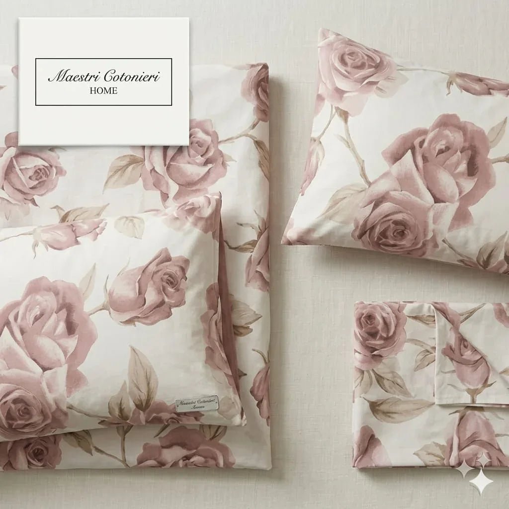 Completo Lenzuola Matrimoniale Maestri Cotonieri Malaga in Puro Cotone con 4 Federe - The King Luxury