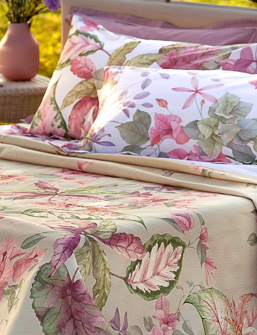 Completo Lenzuola Matrimoniale Sentosa Tessitura Randi Percalle Cotone 200TC - The King Luxury