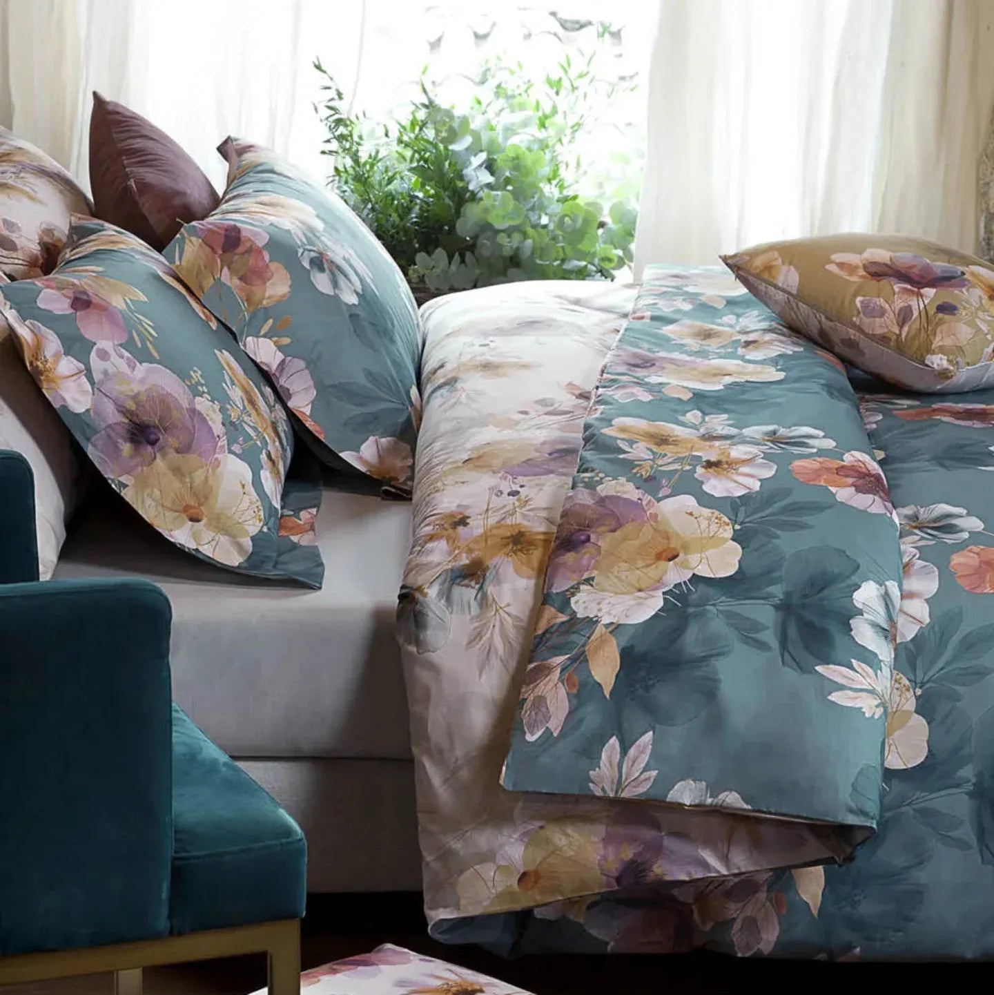 Completo Lenzuola Matrimoniale Yumi in Percalle 200TC – Tessitura Randi - The King Luxury