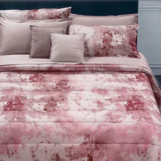 Completo Lenzuola Trussardi Chiffon Rosa Matrimoniale Raso Cotone - The King Luxury
