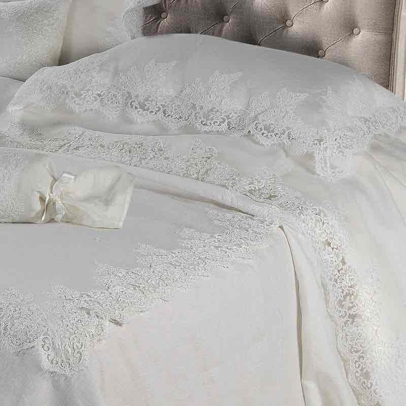 Coordinato Letto Matrimoniale Lino Pizzo Rebrodè David Creta - The King Luxury