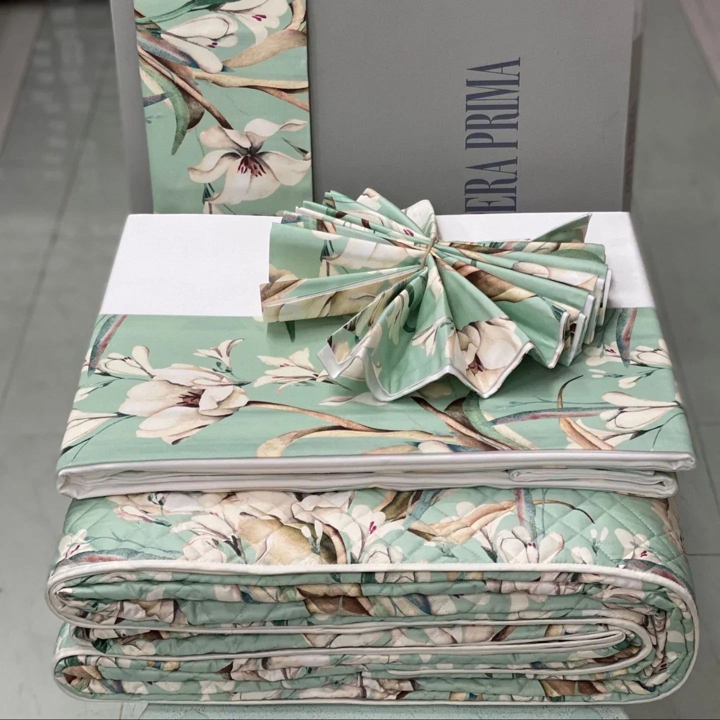 Coordinato Opera Prima Primavera Trapuntino Matrimoniale + Completo Lenzuola Cotone - The King Luxury