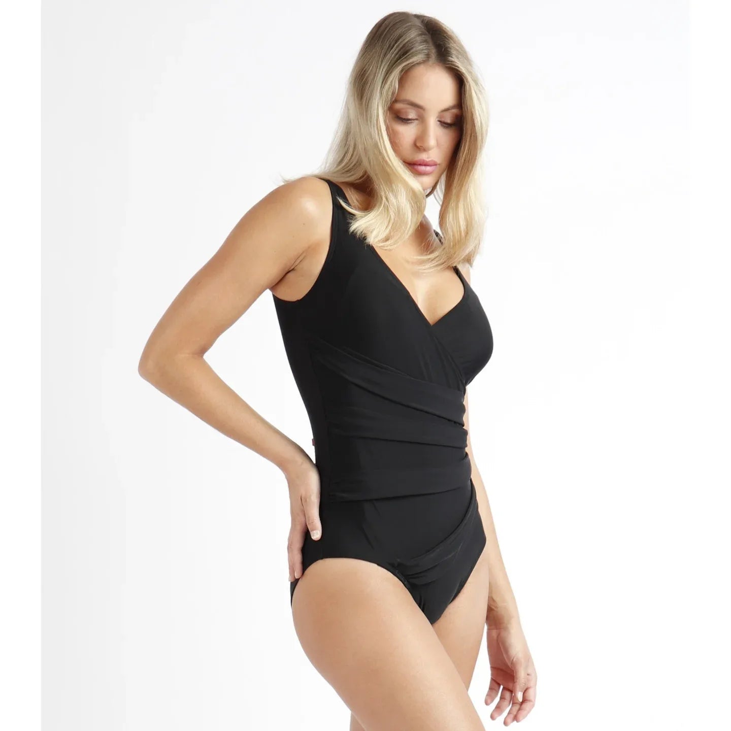 Costume da Bagno Donna Admas 11424 - 0 Curvy Fold Riduttore Nero Snellente - The King Luxury