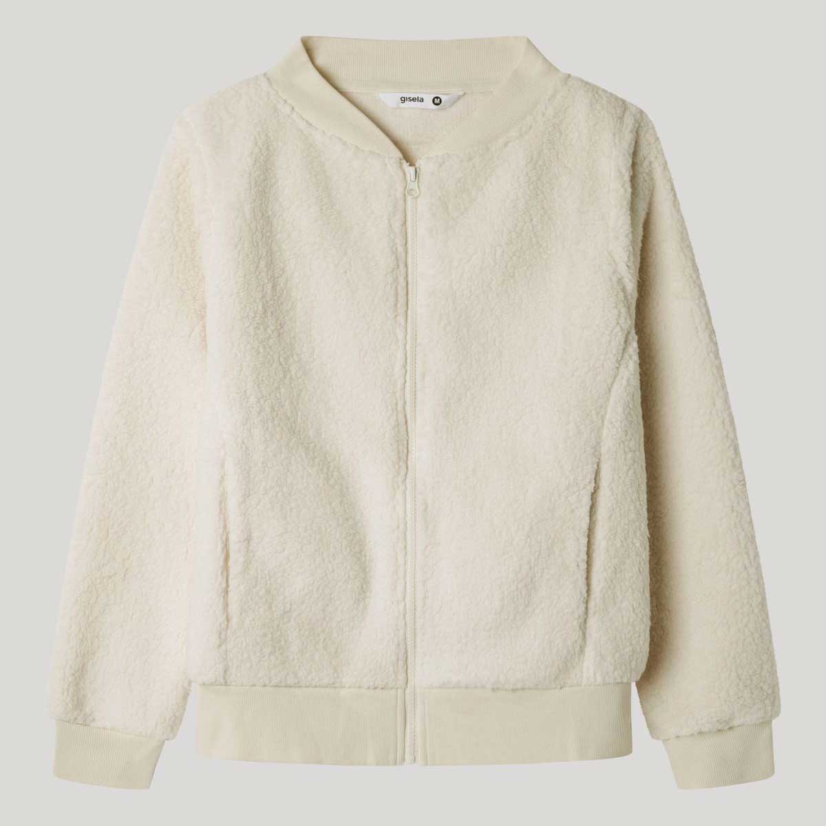 Giacca bomber Gisela 2/20216U da donna in montone sintetico e pile, chiusura zip, tasche laterali, taglia M