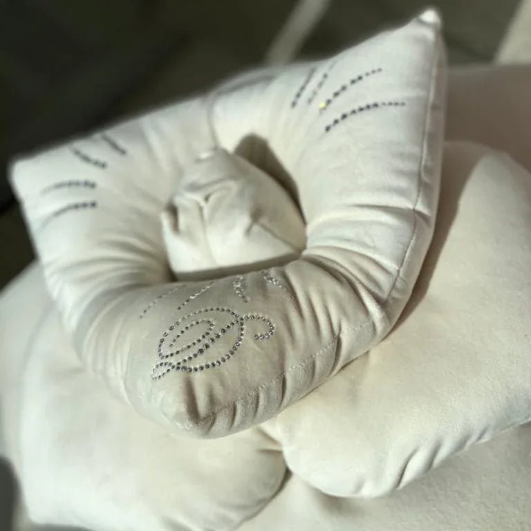 Cuscino Arredo Velluto 40x40 David Rosa con Cristalli - The King Luxury