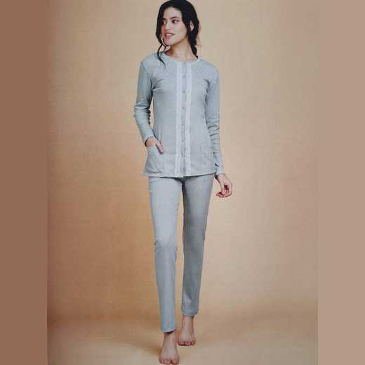 Pigiama Autunno/Inverno Donna Vilfram Interlock aperto 100% Cotone