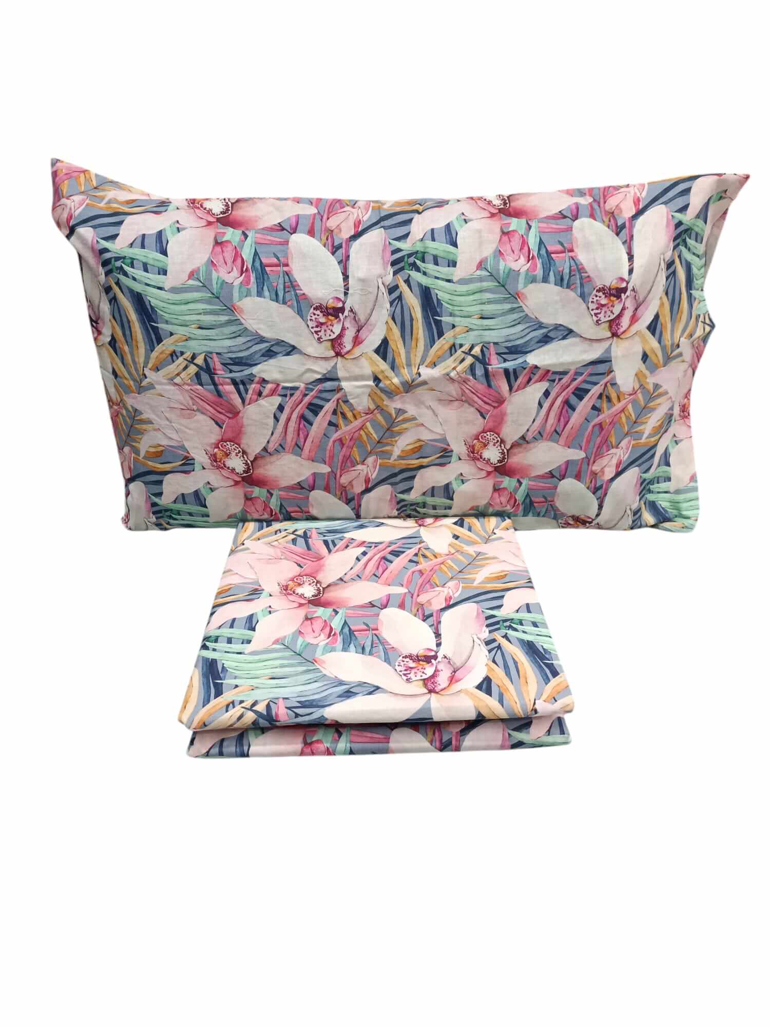 Parure copripiumino La Dolce Casa Natura Dig, 100% cotone, stampa digitale, copripiumino 250x200 cm e 2 federe 52x82 cm, design italiano.