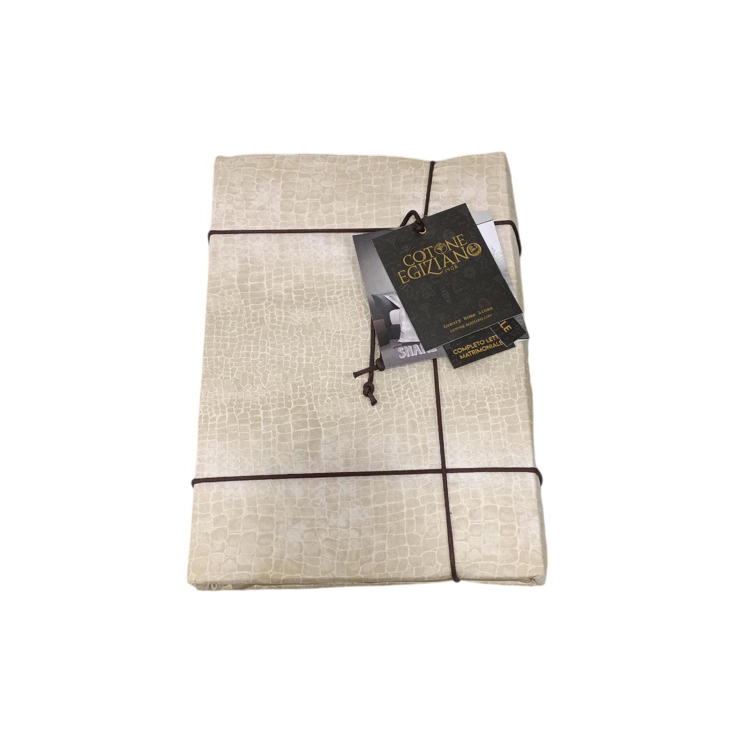 Completo lenzuola singolo Snake in percalle di cotone 100% con balza a giorno da 40 cm e federa maxi 52x82