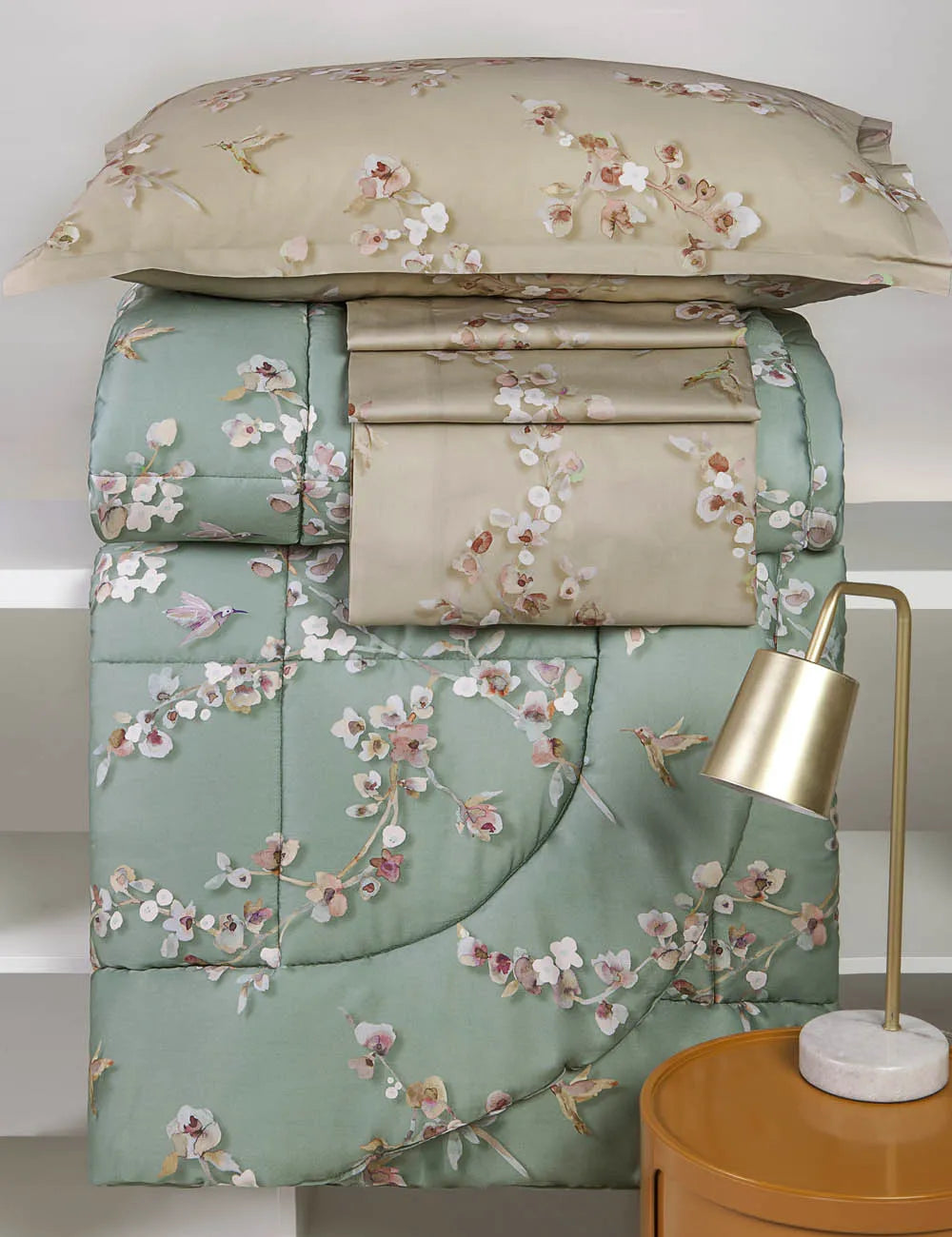 Trapunta Matrimoniale Tessitura Randi Almond – 270×270 cm – Raso di Cotone 300 TC